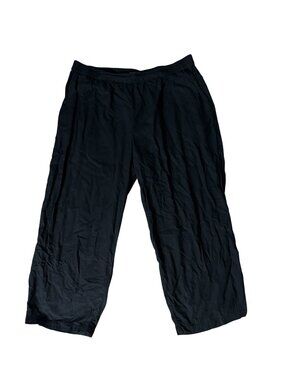Gudrun Sjoden organic cotton black pants size XL tapered cropped lagenlook wide